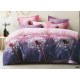 Pościel 3D Satyna Bawełniana 220/200 z Prześcieradłem Fioletowa Dmucha...
