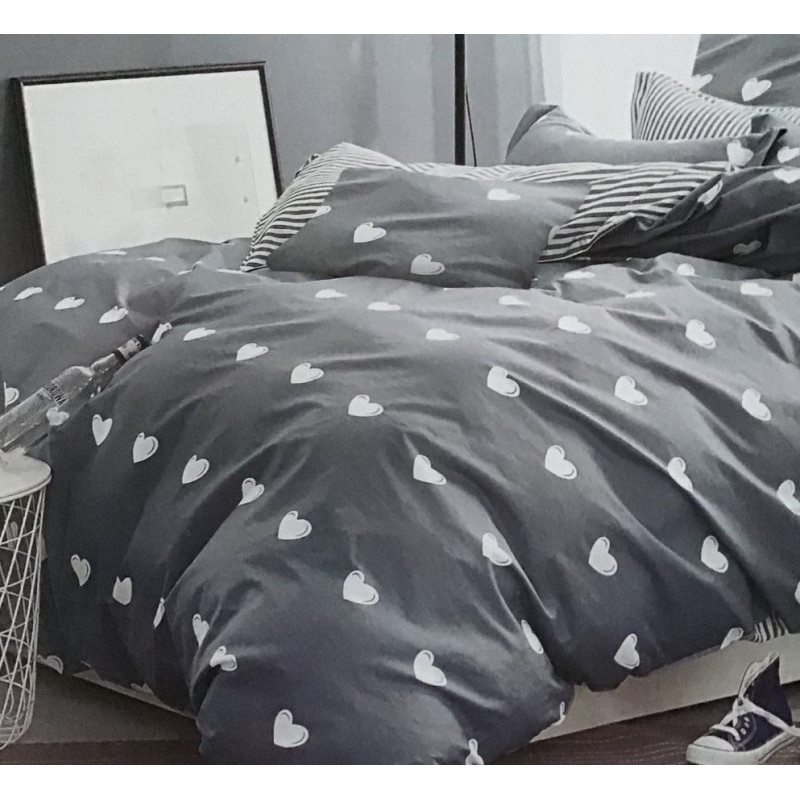 Pościel 220x200 Dwustronna Bawełna Satynowa Collection Serca