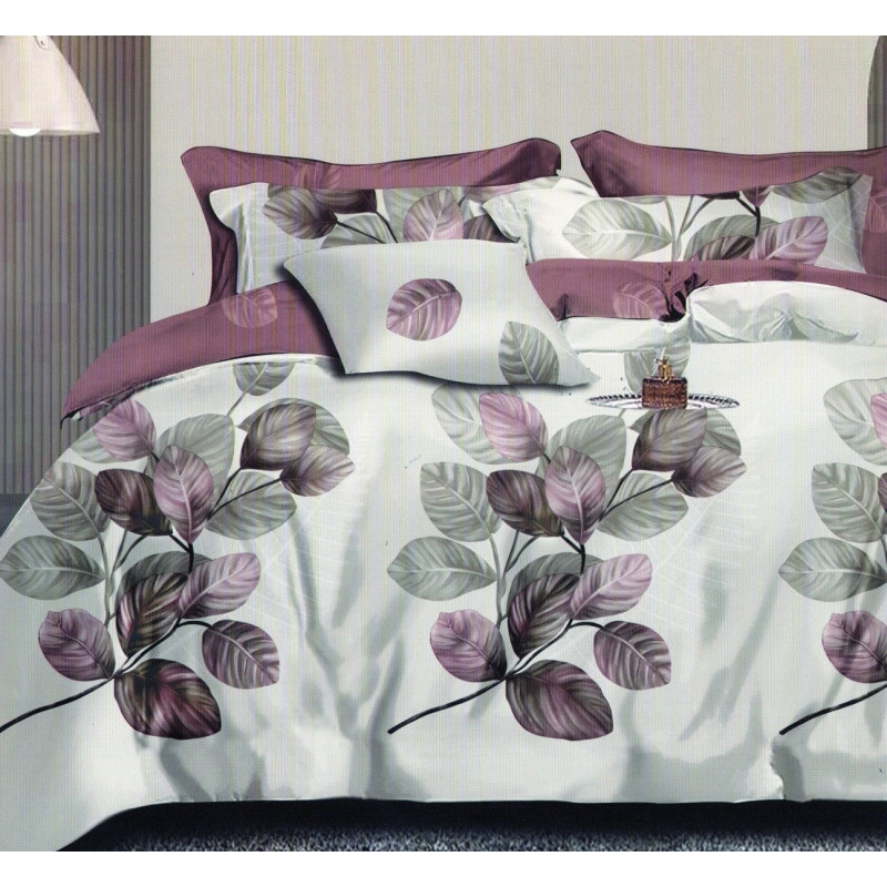 Pościel 220x200 Dwustronna Bawełna Satynowa Collection World Liście