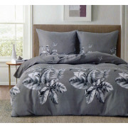 Pościel 160x200 Dwustronna Bawełna Satynowa Collection World Szare Liś...