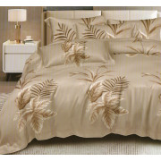 Pościel 160x200 Dwustronna Bawełna Satynowa Collection World Beżowe Li...