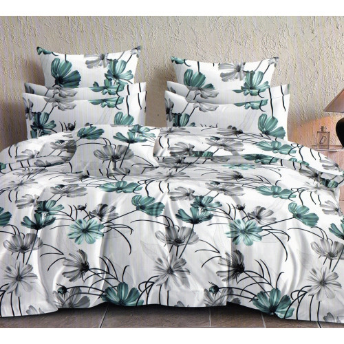 Pościel 160x200 Dwustronna Bawełna Satynowa Collection World Kwiaty