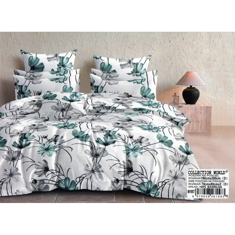 Pościel 160x200 Dwustronna Bawełna Satynowa Collection World Kwiaty