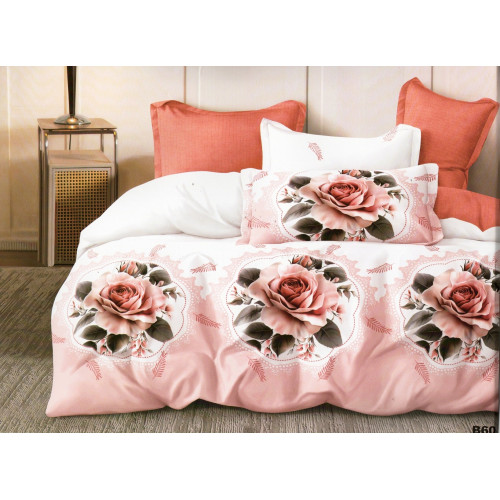 Pościel 3D Satyna Bawełniana 160/200 Z Prześcieradłem Róże