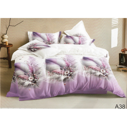 Pościel 3D Satyna Bawełniana 160/200 Z Prześcieradłem Pióra