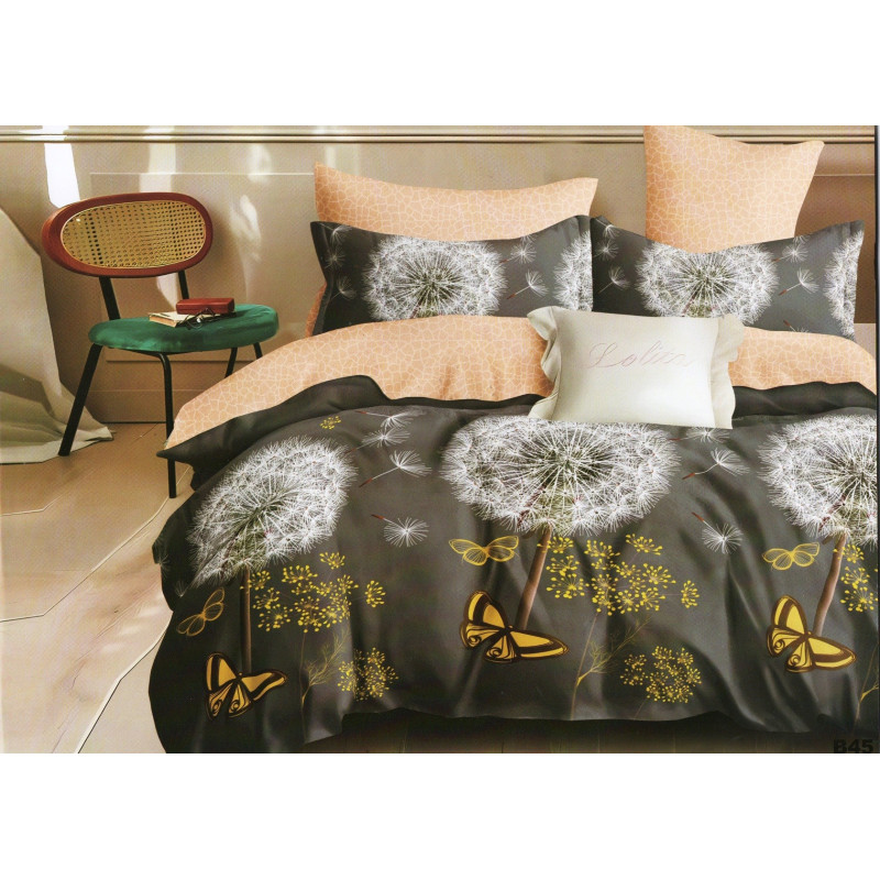 Pościel 3D Satyna Bawełniana 160/200 Z Prześcieradłem Dmuchawce