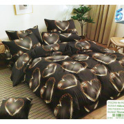 Pościel 3D Satyna Bawełniana 160/200 3cz Serca