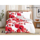 Pościel Dwustronna Bawełniana Elway 140/200 Kwiaty Czerwone
