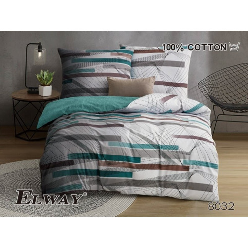 Pościel Dwustronna Bawełniana Elway 140/200 Grafika Pasy