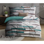 Pościel Dwustronna Bawełniana Elway 140/200 Grafika Pasy