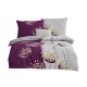 Pościel Dwustronna Bawełniana Elway 140/200 Dmuchawce Fioletowo Szara