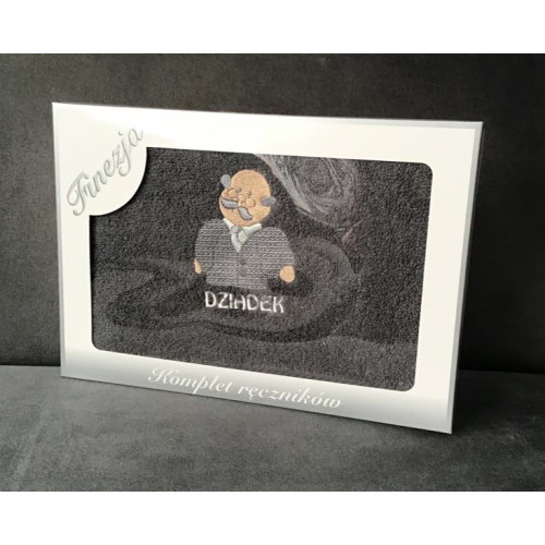 Ręcznik Kąpielowy Bawełniany 70/140 Z Haftem Dla Dziadka Kartonik