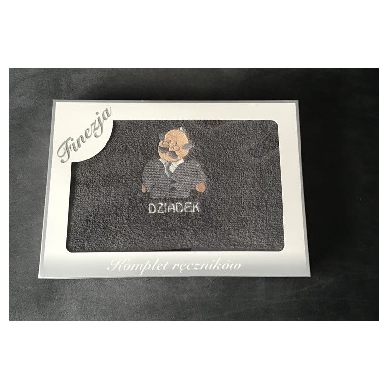 Ręcznik Kąpielowy Bawełniany 70/140 Z Haftem Dla Dziadka Kartonik