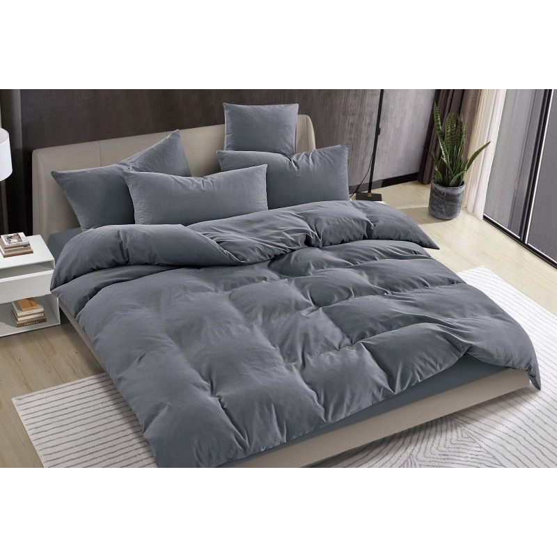 Pościel Clasic Gładka Mikrofibra 160x200 3cz Szara