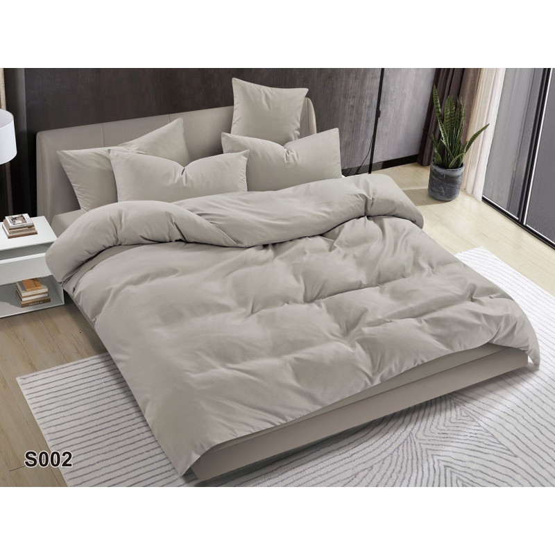 Pościel Clasic Gładka Mikrofibra 160x200 3cz Jasny Szary