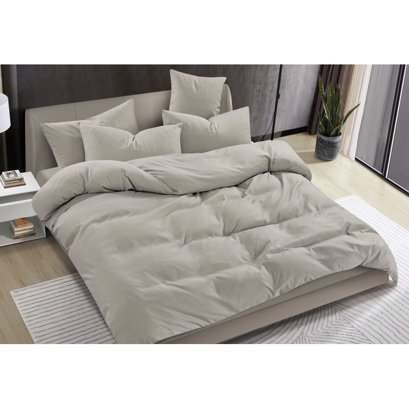 Pościel Clasic Gładka Mikrofibra 160x200 3cz Jasny Szary