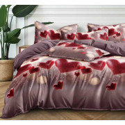 Pościel 3D Satyna Bawełniana 220/200 3cz Czerwone Serca