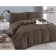 Pościel Mikrofibra Welurowa Minky 220x200 Czekoladowa