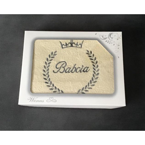 Ręcznik Kąpielowy Bawełniany 70/140 Z Haftem Dla Babci Kartonik