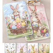 Ręczniki Wielkanocne Mikrofibra Z Zawieszką 40x60 Zestaw 5 szt Mix Świ...