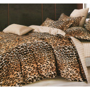 Pościel 3D Satyna Bawełniana 220/200 Z Prześcieradłem Panterka