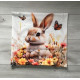 Poszewka Welurowa Świąteczna 40x40cm Kpl 2szt Wielkanoc Zajączek