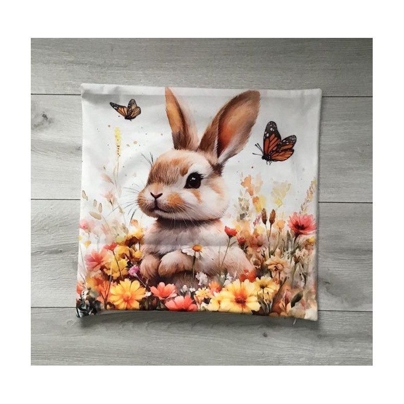 Poszewka Welurowa Świąteczna 40x40cm Kpl 2szt Wielkanoc Zajączek