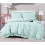 Pościel Z Falbanką Mikrofibra Cotton World 160x200 3cz Miętowa