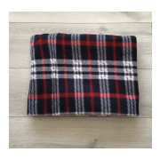 Koc Polarowy 220x200cm Krata Granatowo Czerwona