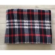 Koc Polarowy 160x200cm Krata Granatowo Czerwona