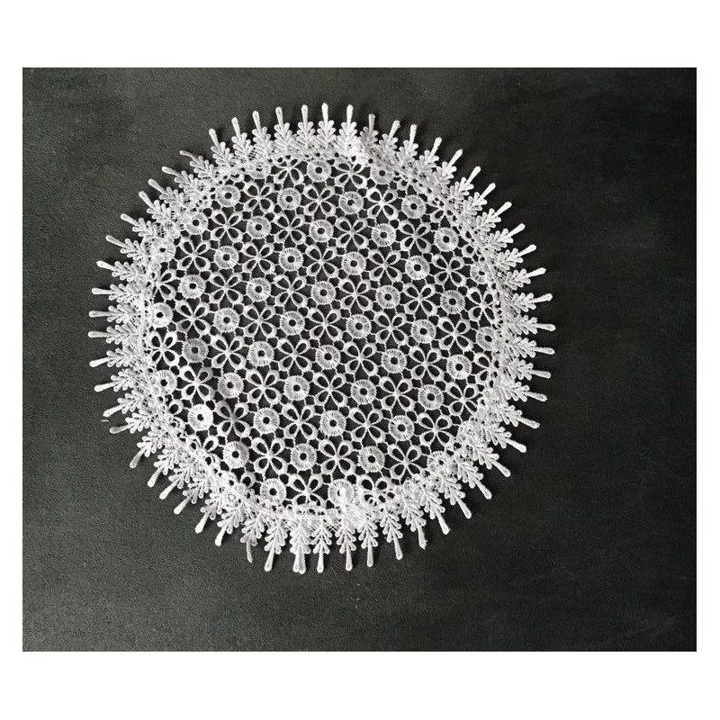 Serwetka Okrągła Koronkowa Biała