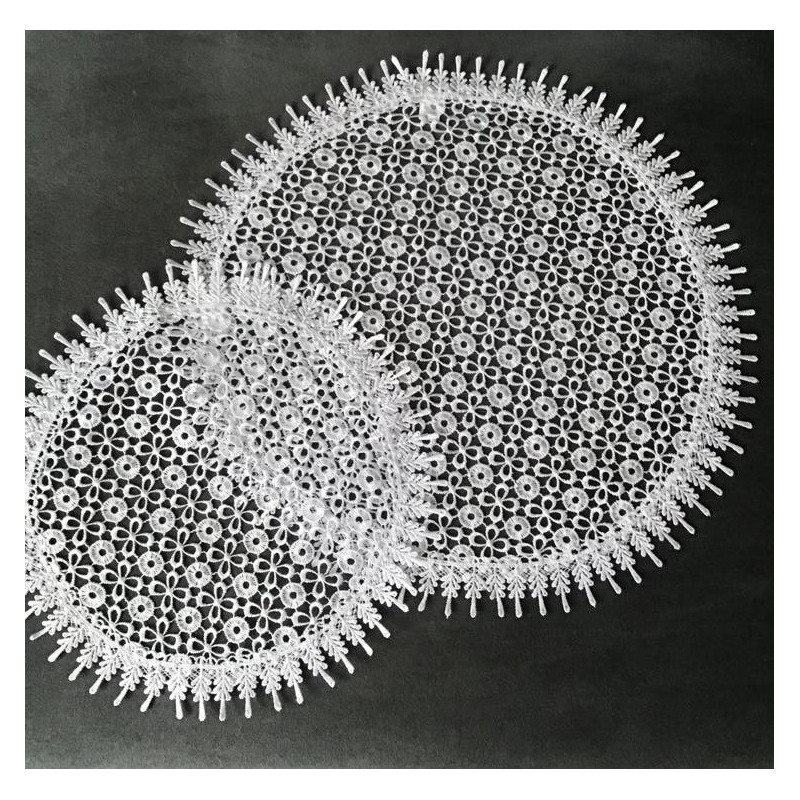 Serwetka Okrągła Koronkowa Biała