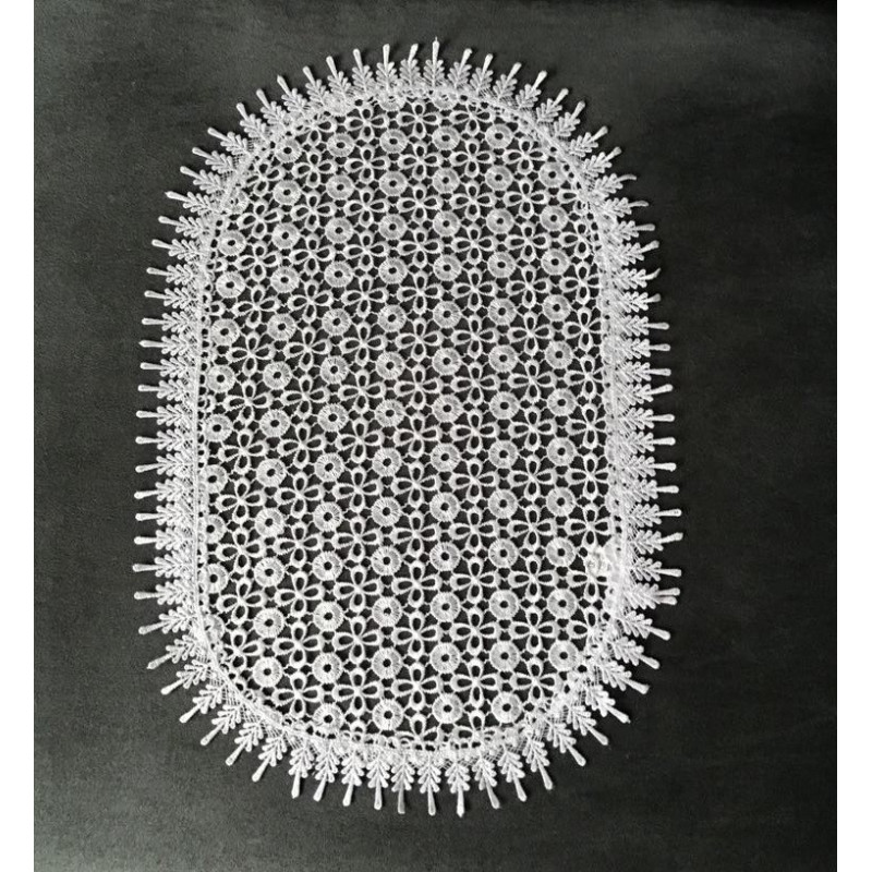 Serwetka Owalna 30x45 Koronkowa Biała