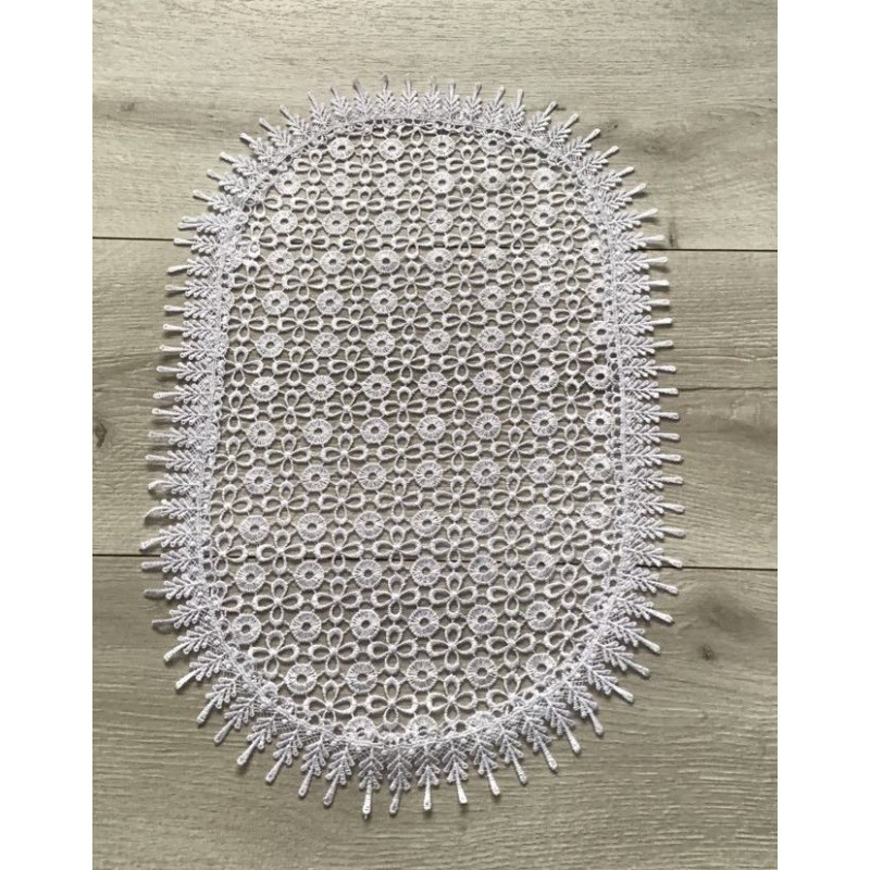 Serwetka Owalna 30x45 Koronkowa Biała