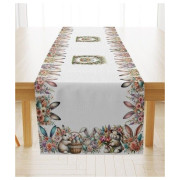 Bieżniki/Serwety Białe Z Wzorem Świątecznym Wielkanoc Zajączki