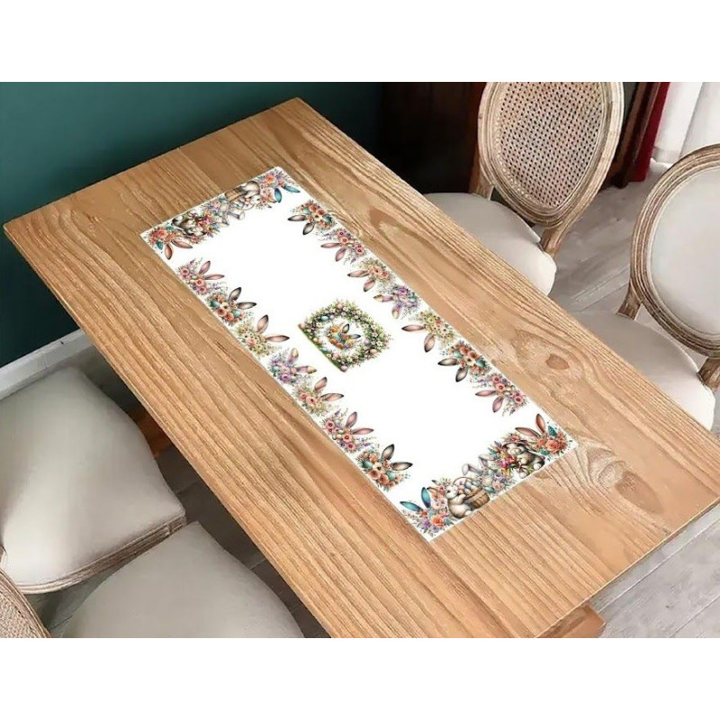 Bieżniki/Serwety Białe Z Wzorem Świątecznym Wielkanoc Zajączki