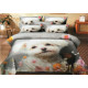 Pościel 3D Satyna Bawełniana 140/200(4cz) Z prześcieradłem Maltańczyk