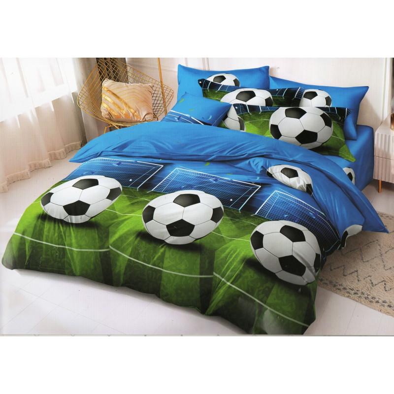 Pościel 3D Satyna Bawełniana 140/200(4cz) Z prześcieradłem Piłki
