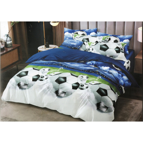 Pościel 3D Satyna Bawełniana 140/200(4cz) Z prześcieradłem Piłki