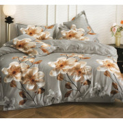 Pościel 3D Satyna Bawełniana 140/200(4cz) Z prześcieradłem Kwiaty