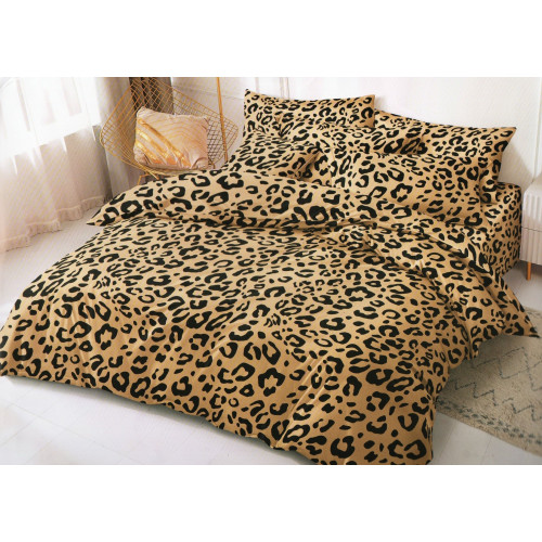 Pościel 3D Satyna Bawełniana 140/200(4cz) Z prześcieradłem Panterka