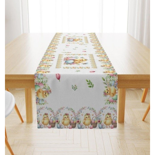 Bieżniki/Serwety Białe Z Wzorem Świątecznym Wielkanoc Kurczaczki