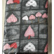 Komplet Pościeli Z Kory 100% Bawełna 220x200cm Serduszka Na Szarości