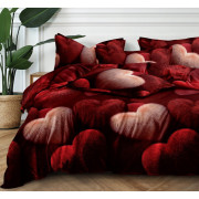 Pościel 3D Satyna Bawełniana 160/200 Z Prześcieradłem Walentynki Serca