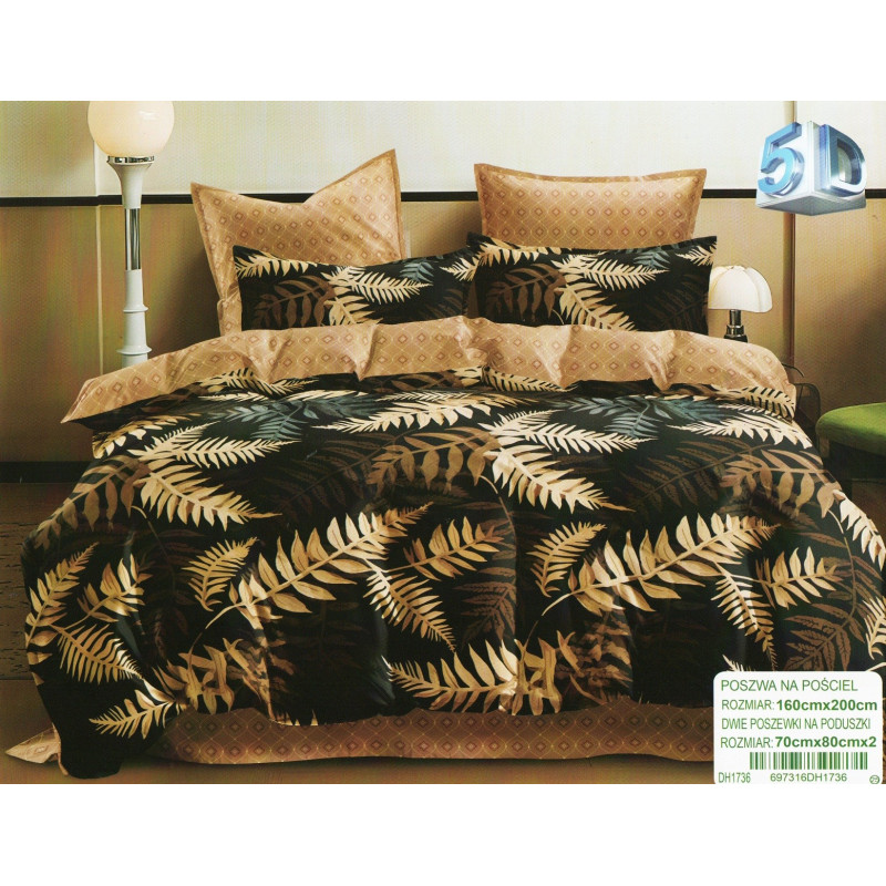 Pościel 3D Satyna Bawełniana 160/200 3cz Jesienne Liście