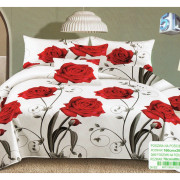 Pościel 3D Satyna Bawełniana 160/200 3cz Czerwone Róże