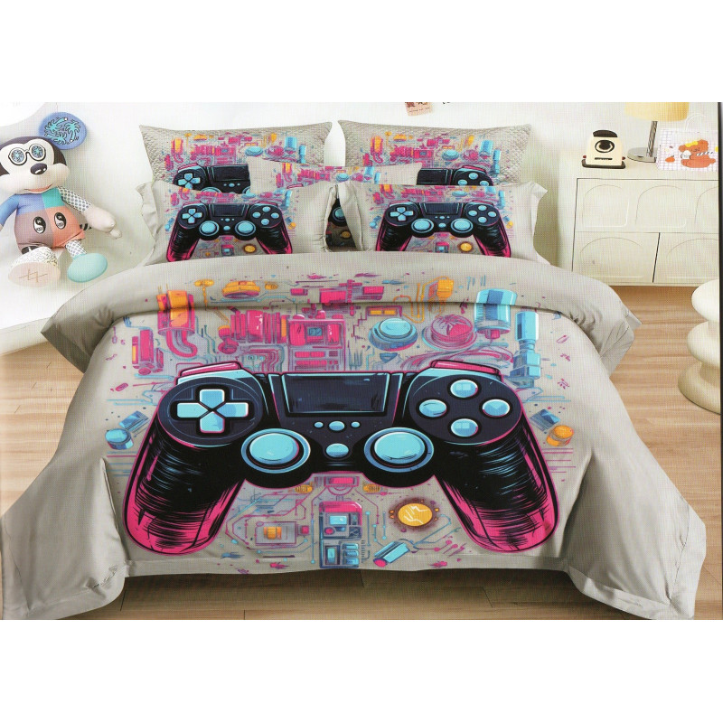 Pościel 3D Satyna Bawełniana 160/200 Z Prześcieradłem Kolorowy Pad