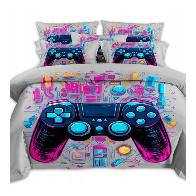 Pościel 3D Satyna Bawełniana 160/200 Z Prześcieradłem Kolorowy Pad