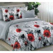 Pościel 3D Satyna Bawełniana 220/200 Z Prześcieradłem Maki