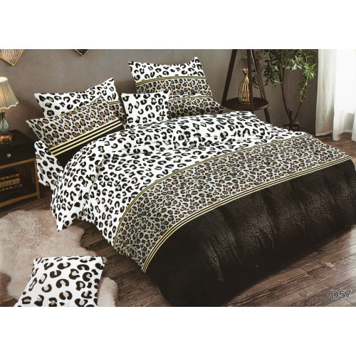 Pościel 3D Satyna Bawełniana 220/200 Z Prześcieradłem Panterka